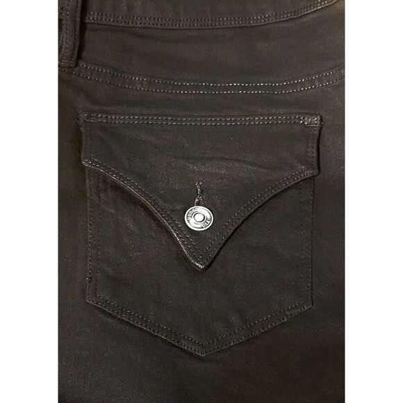 HUDSON Straight Stretch Denim Jeans 12/32 Flap Pocket Slim Fit Mid-Rise Black - Picture 8 of 10